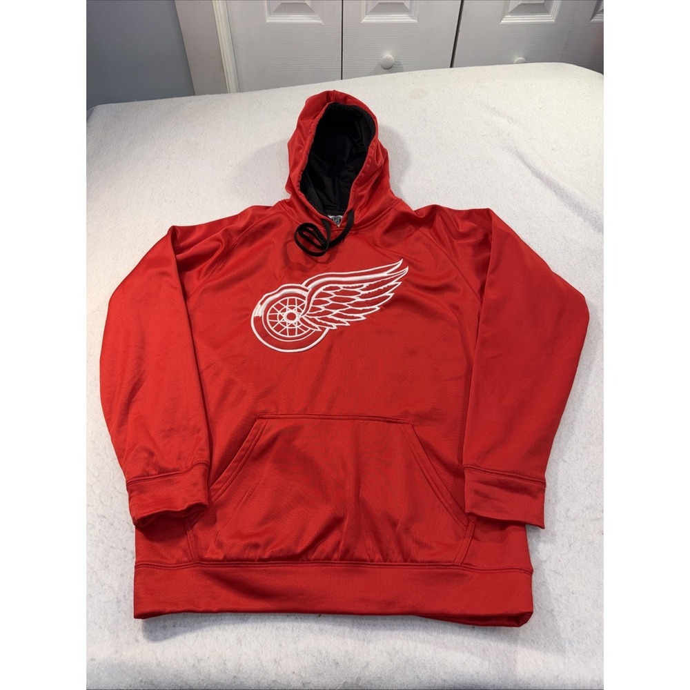 Detroit Red Wings Officially Licensed NHL Hoodie Size Med  Embroidered Red Men's